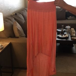 Coral High-Low Skirt